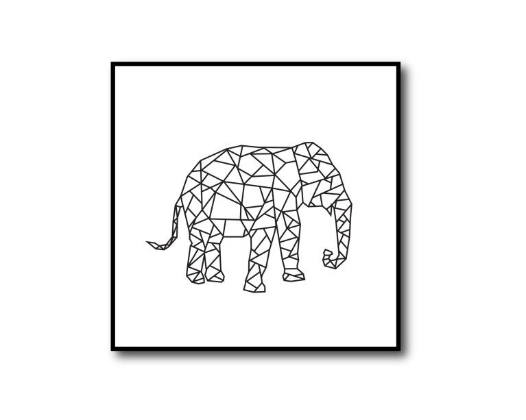 Geometric Elephant Poster