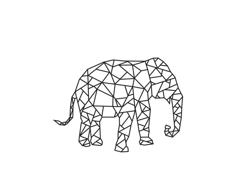 Geometric Elephant Poster