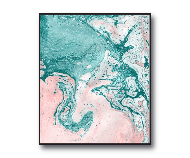 Pink/Green Marble No.399 Poster