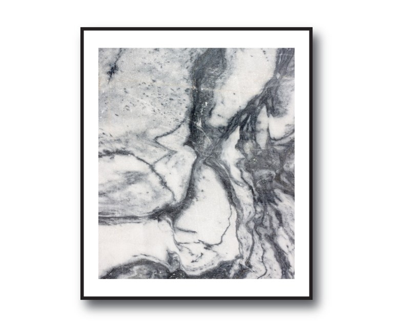 Black/White Marble No.395 Poster