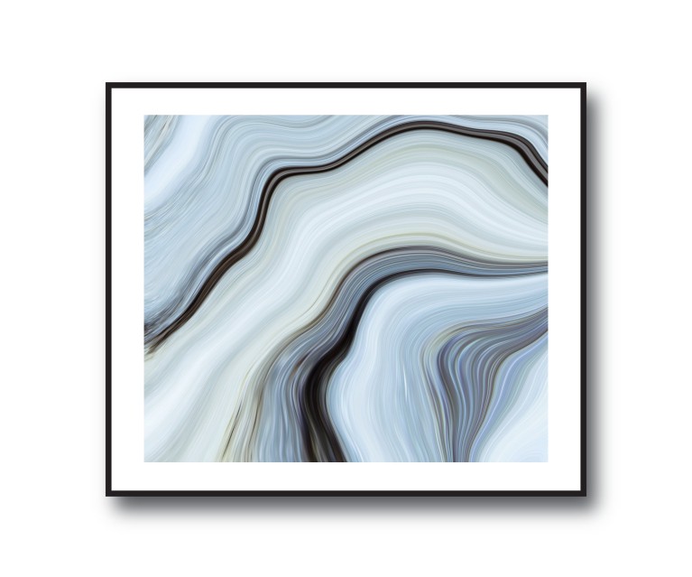 Blue/Grey Marble No.390 Poster