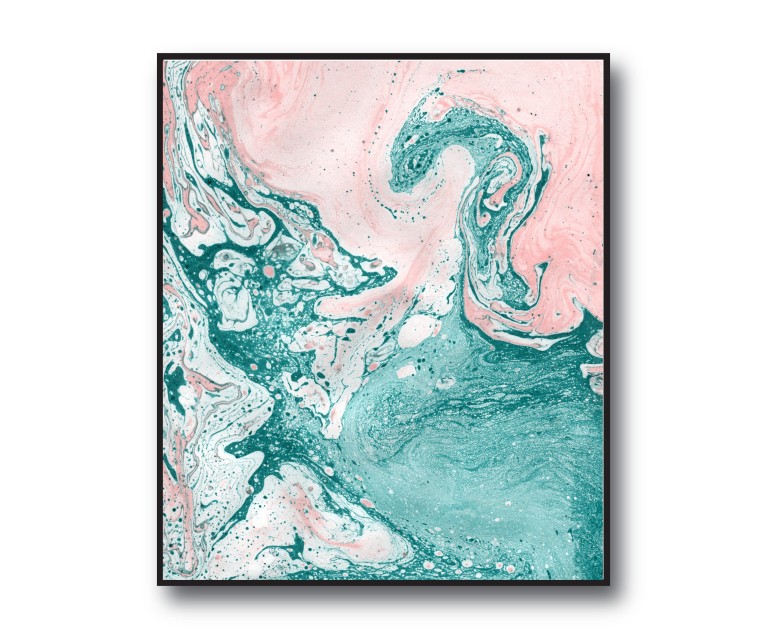 Pink/Green Marble No.375 Poster