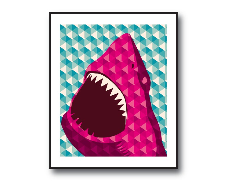 Pop Art Geo Shark Poster 