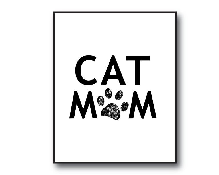 Cat Mum Paw Poster