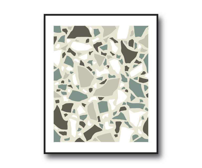 Green Terrazzo Poster 