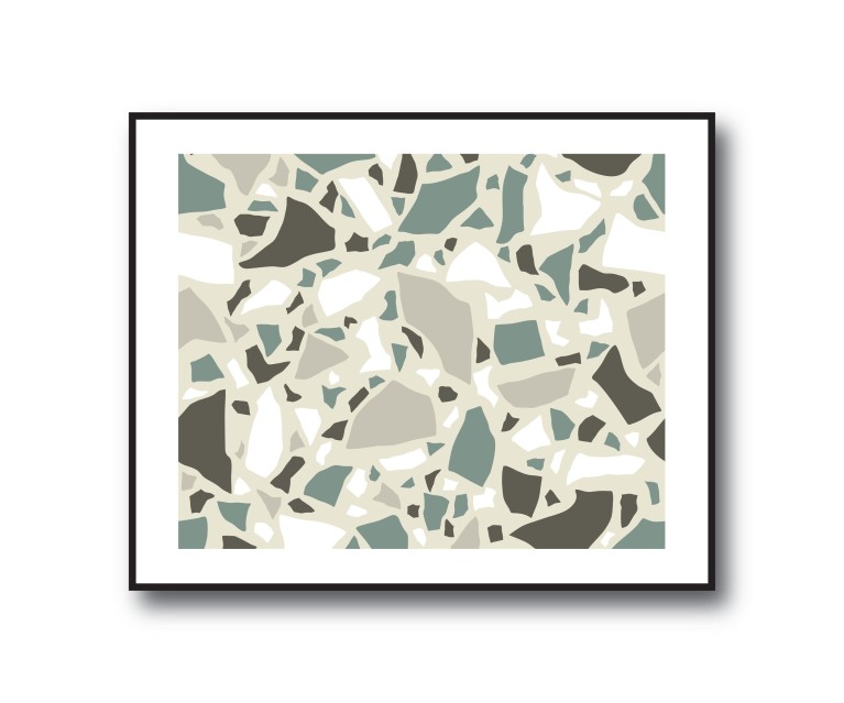 Green Terrazzo Poster 