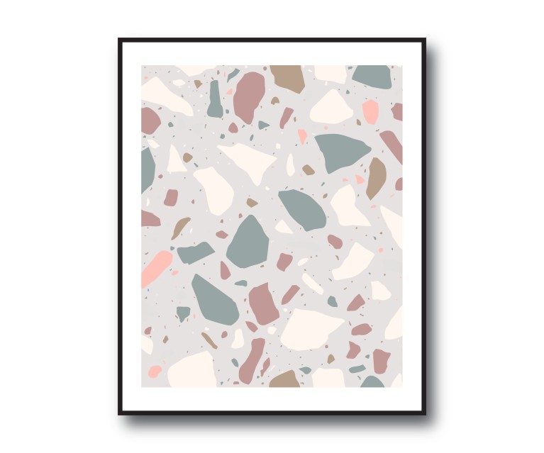 Grey Terrazzo No.293 Poster 