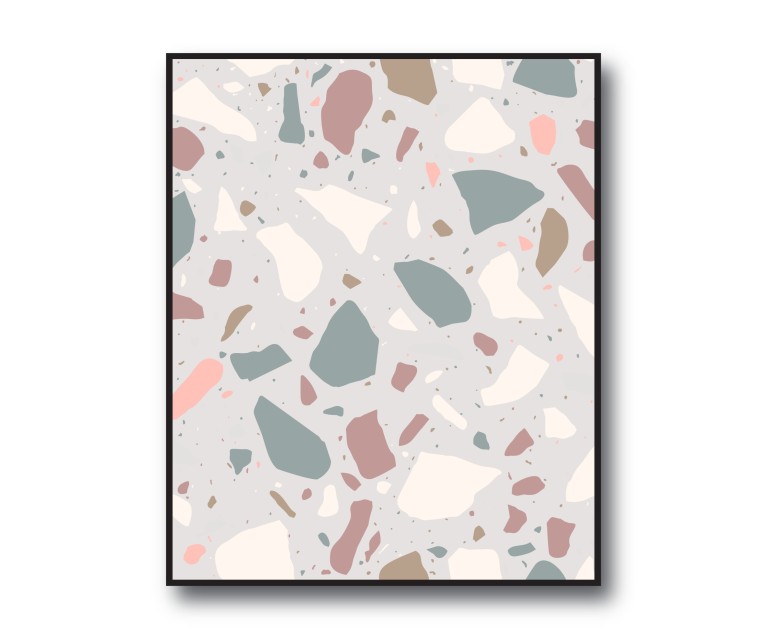 Grey Terrazzo No.293 Poster 