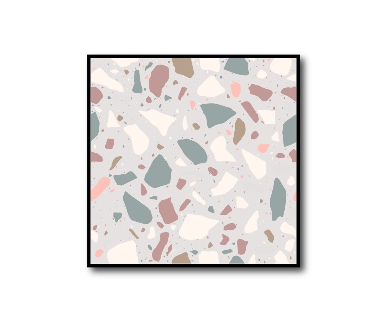 Grey Terrazzo No.293 Poster 