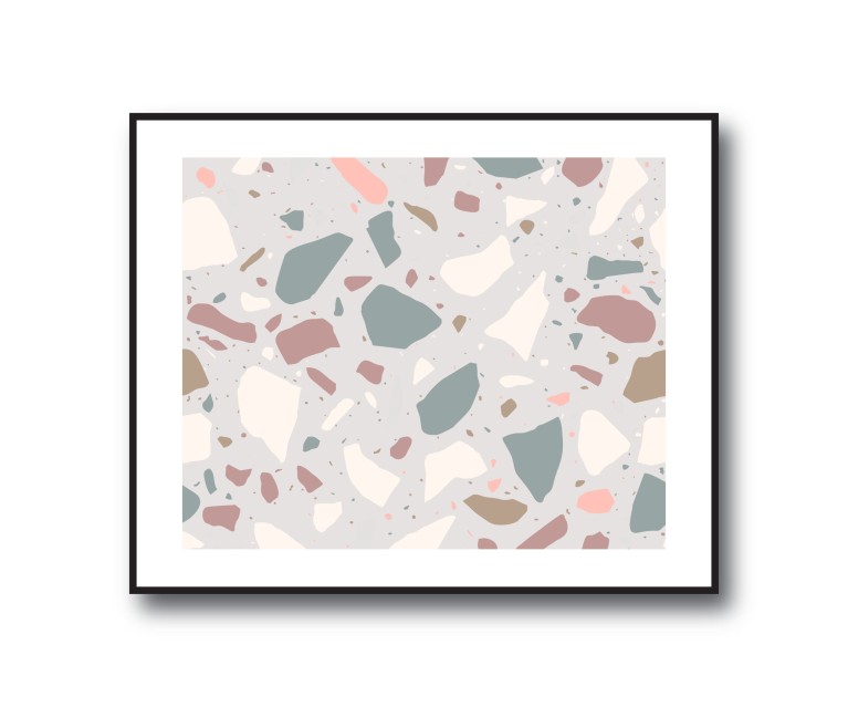 Grey Terrazzo No.293 Poster 