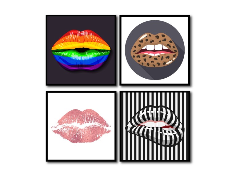 X4 Square Lips Poster Set