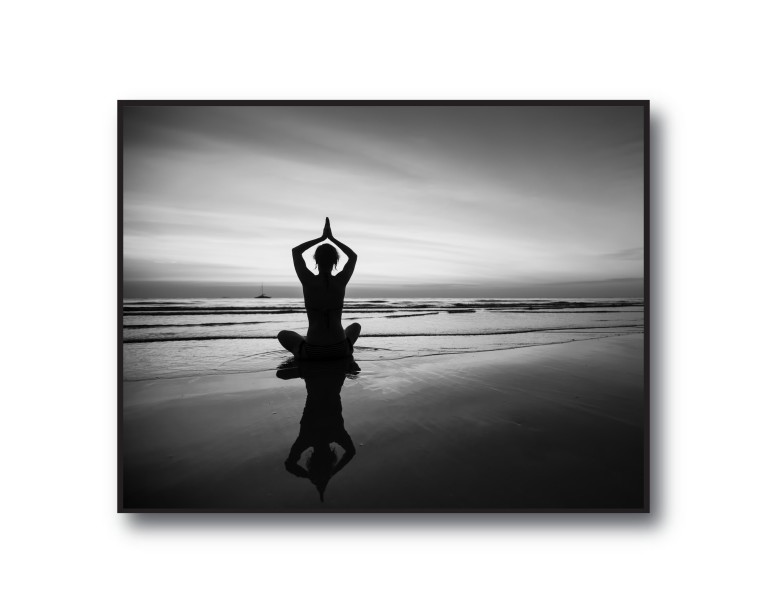 Yoga Pose On  A Beach Poster 