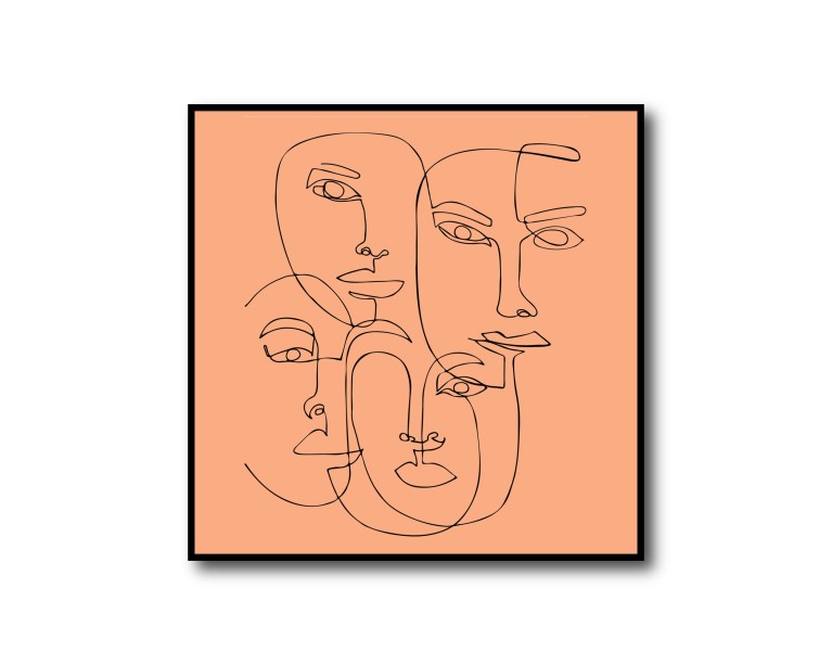 Face Line Drawing No.510 Poster 