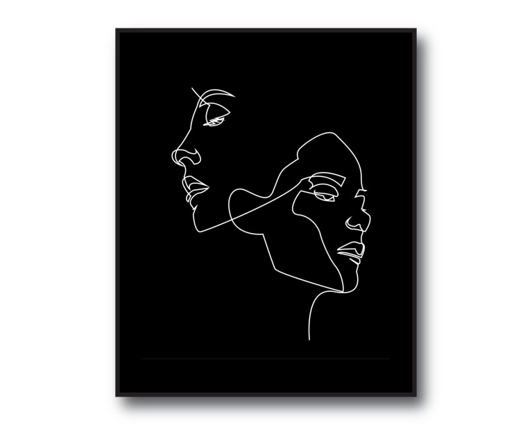 Face Line Drawing No.503 Poster 