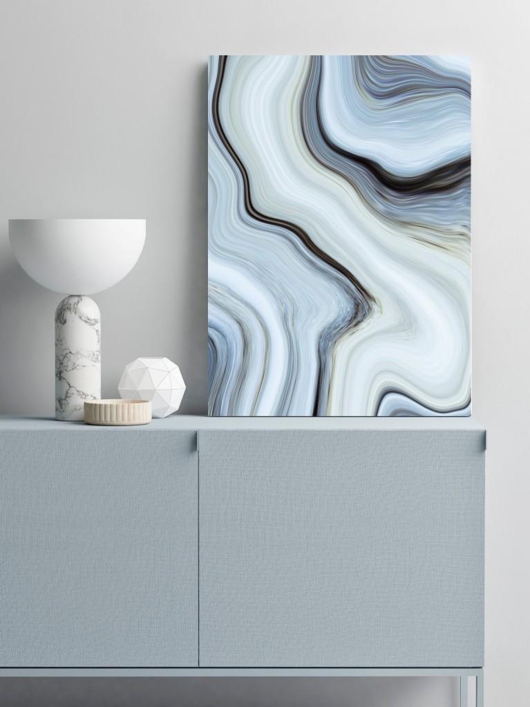 Blue/White Marble No.376 Poster