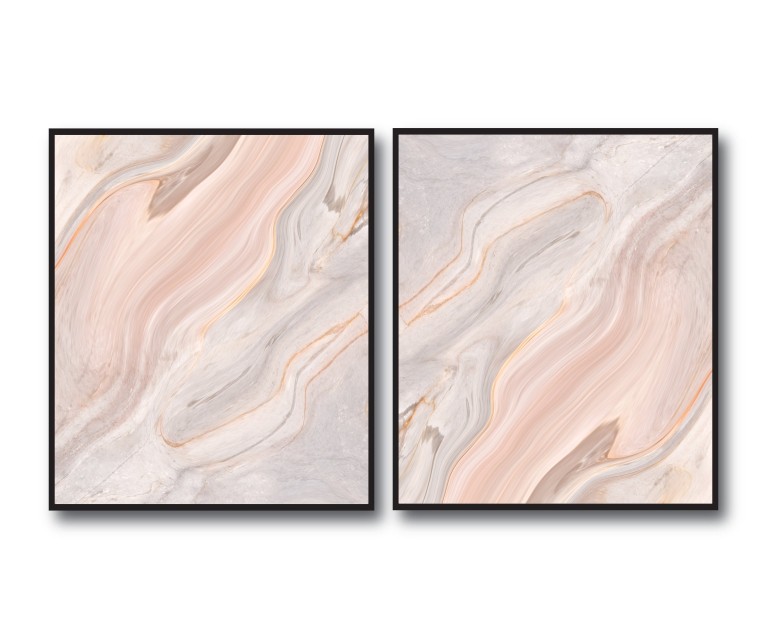 Pink/White Marble No.400 Poster