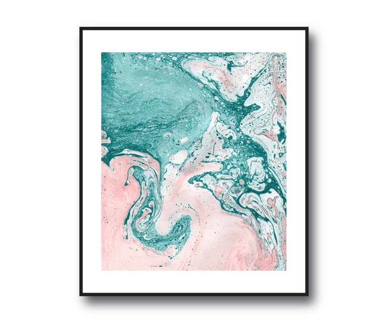 Pink/Green Marble No.399 Poster