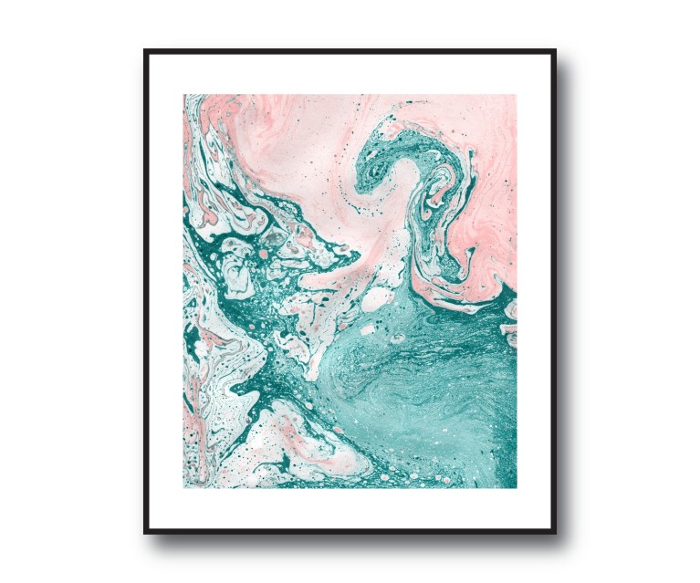 Pink/Green Marble No.399 Poster