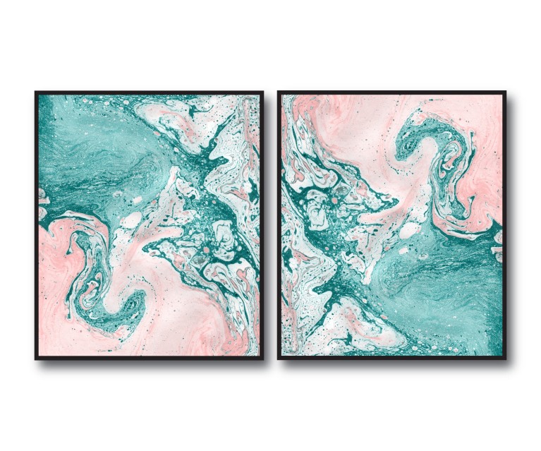 Pink/Green Marble No.399 Poster