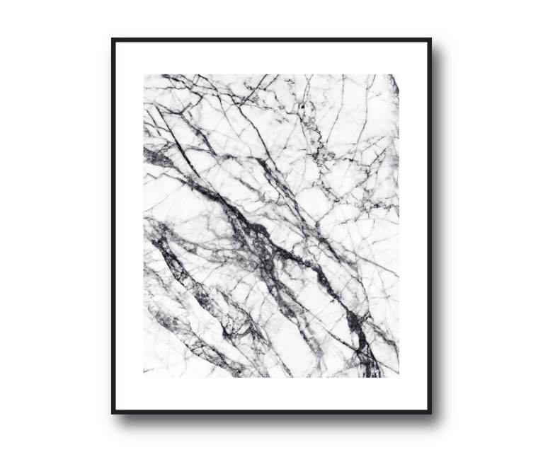 Black/White Marble No.398 Poster