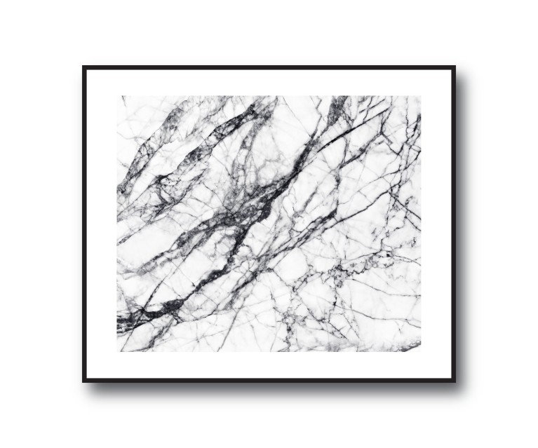 Black/White Marble No.398 Poster