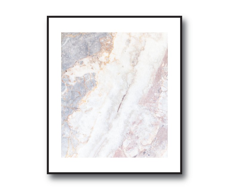 Grey/White Marble No.394 Poster