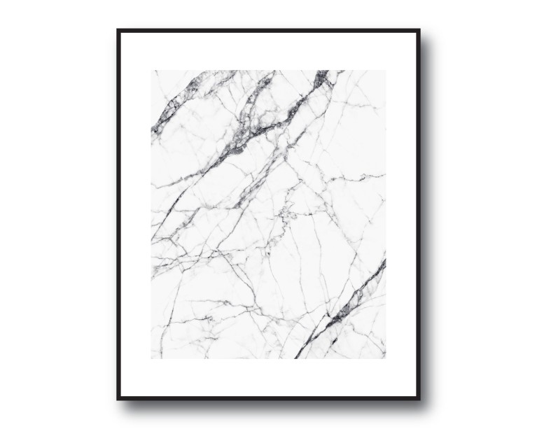 Black/White Marble No.391 Poster