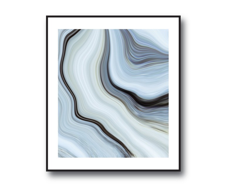 Blue/Grey Marble No.390 Poster