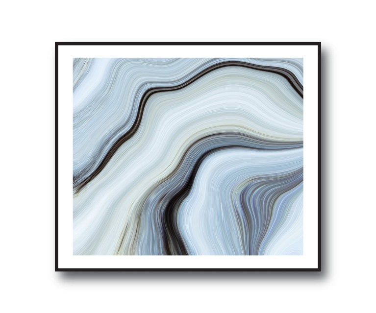 Blue/Grey Marble No.390 Poster