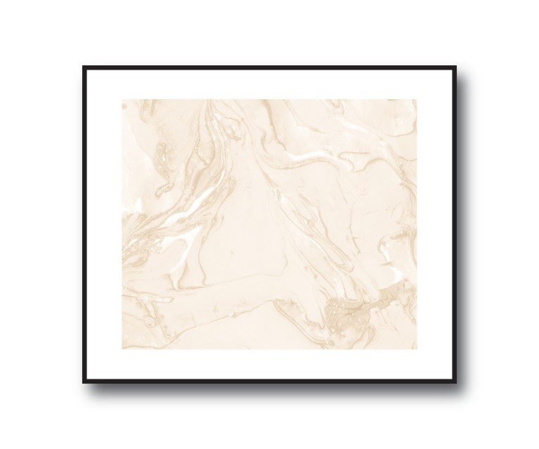 Beige/White Marble No.386 Poster