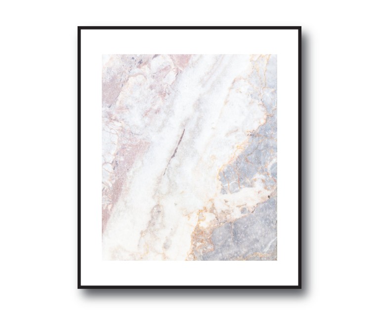 Grey/White Marble No.394 Poster