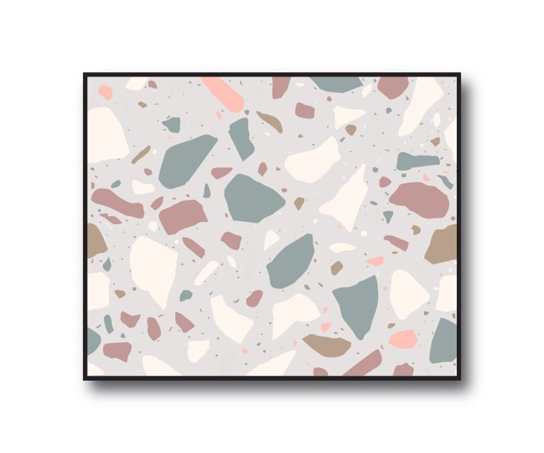 Grey Terrazzo No.293 Poster 