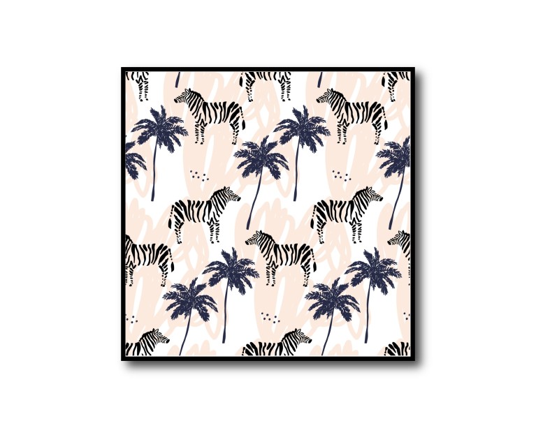 Zebra & Palm Tree Poster 