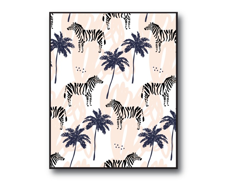 Zebra & Palm Tree Poster 