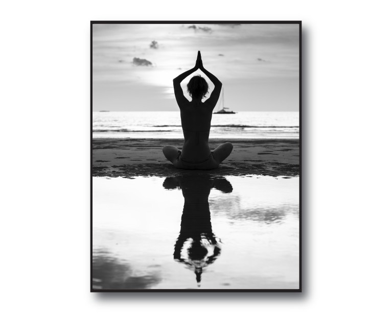 Sunset Yoga Pose Poster 